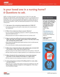 AARP Idaho Nursing Home Question Flyer COVID-19