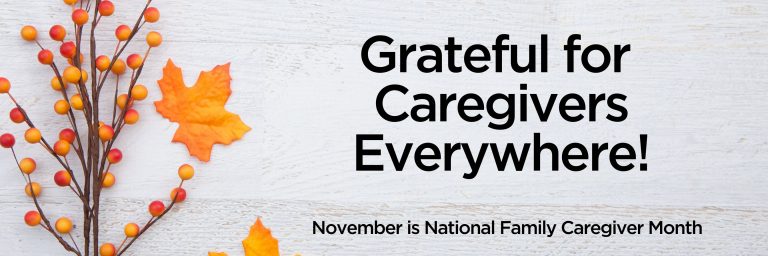 Grateful for Caregivers with autumn leaves