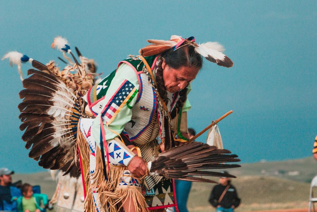 Alaskan Native performing spiritual dance