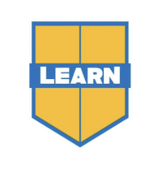 LEARN idaho- Blue and yellow shield logo